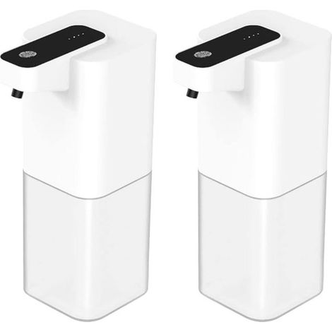 royaluxe - Lot de 2 distributeurs de savon automatiques de 400 ml pour salle de bain - Distributeur de savon électrique (1/4)