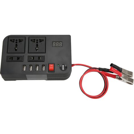 Convertisseur de tension 12V vers 220-240V 600W onduleur sinusoïdale modifiée noir universel pour voiture (1/5)