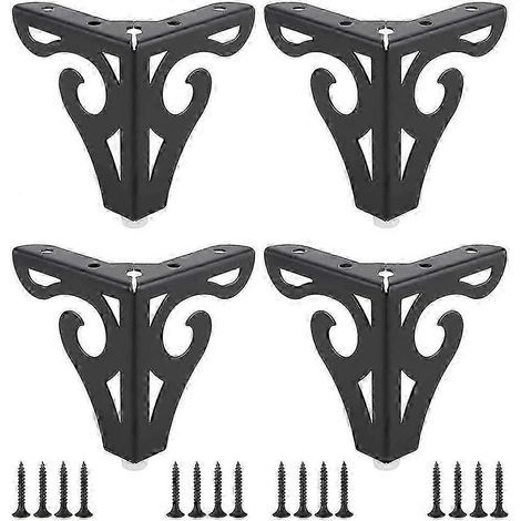 Pieds de table monoblocs, pieds de meubles en épingle à cheveux, pieds de table en métal, pieds de meubles triangulaires, 10 cm, avec vis, adaptés aux tables basses, tables à manger, tables de chevet, (1/5)