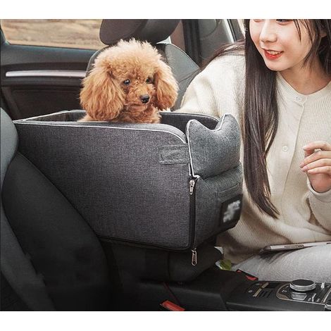 MINKUROW Seggiolino di Sicurezza per Cani - Morbido Lettino da Viaggio con Cintura di Sicurezza - Seggiolino Auto per Cani e Animali Domestici - Cesta da Viaggio - Imbracatura di Sicurezza (1/5)