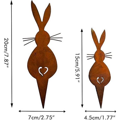Décorations de Pâques en fer forgé représentant un lapin, pour la pelouse et le jardin. (1/5)