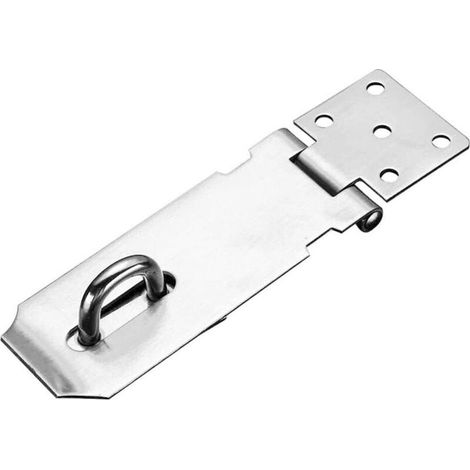 Stainless Steel Padlock Hasp, Heavy Duty Hasp and Staple with Screw, Door Closer, Shed Door Lock, Latch, Padlock Staple (L) (1/5)