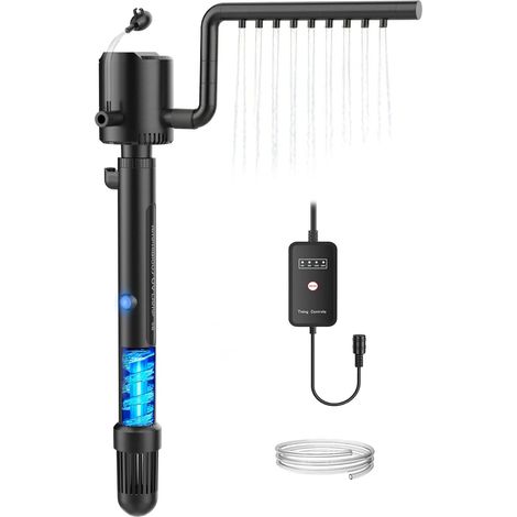 Filtre intérieur d'aquarium 5 en 1 800 l/h - Filtre UVC - Pour aquariums de 60 à 300 l - Avec stérilisateur U-V de 6 W et minuterie - Pompe d'aquarium avec ventilation et douche à effet pluie (1/5)