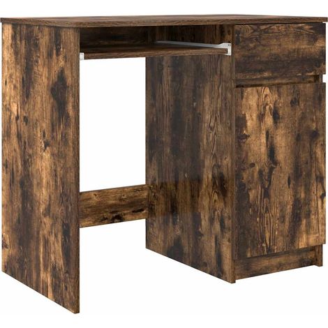 Bureau,Table de travail,Table d'étude chêne fumé 86x49x76 cm bois d'ingénierie CFW17458 (1/5)