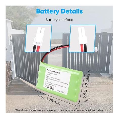 800mAh 9,6V Batterie Compatible avec Moteurs Portail et Porte Garage M3 HR15/51, Compatibles avec Moteurs Freevia, GDK, SGA et SGS 500 3S IO/GDK 3000 (1/3)