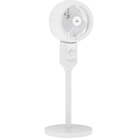 9-Inch Oscillating Pedestal Fan with 70° Rotation and 90° Tilt, 3 Speed Air Circulator for Home Office and Bedroom, White