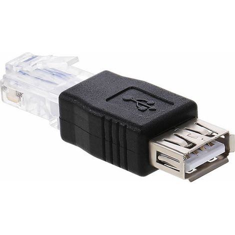Adaptateur USB vers RJ45 - USB 2.0 Femelle vers Ethernet RJ45 Mâle - Pour Modem ADSL ou Routeur USB - 1 Pièce (1/5)