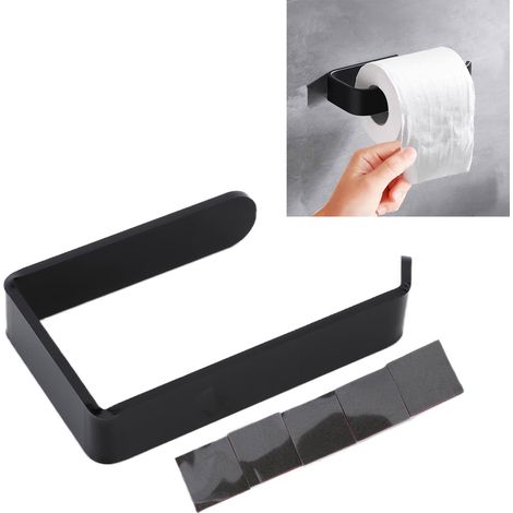 Porte-papier toilette sans perçage, porte-papier toilette en acrylique, présentoir créatif pour boîtes à mouchoirs noires. (1/5)