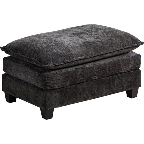 Cloud Sofa Ottoman only, Modern Sectional Couch, for Living Room Bedroom and Apartment, Comfy Double Layer Upholstered Seat Cushion, Breathable Chenille Fabric, Black,DE501DBK (1/5)