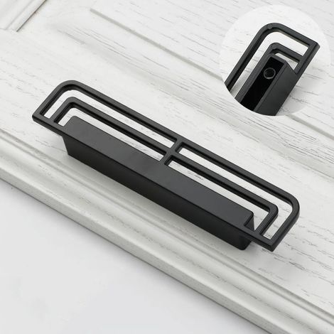 poignées et boutons de tiroir pour meubles de cuisine, placards et chambres à coucher (6285 - Pas de 96, noir) (1/5)