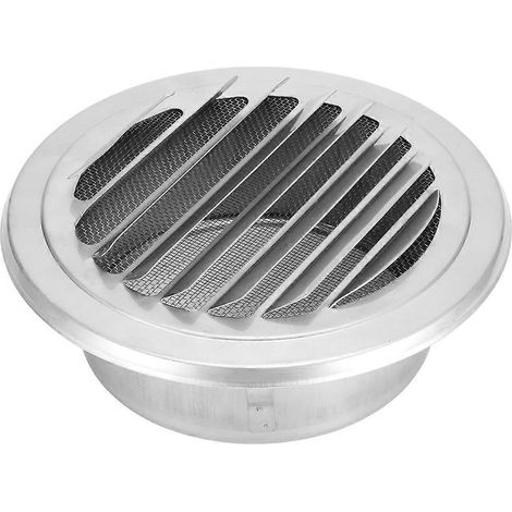 Grille plate ventilation acier inoxydable 304, bouche d'aération 125mm, couvercle plat anti-insectes et anti-vent pour conduit circulaire. (1/5)