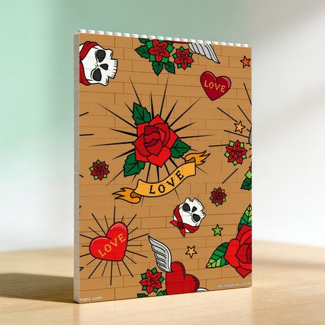 Cadre photo en blocs, cadeau pour couple (1/5)