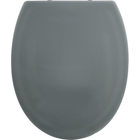 Spirella - Sedile WC Harry in PP, Cerniere in Acciaio Inossidabile - Coperchio WC a Clip, Facile da Installare, Chiusura Lenta - 44 x 37 x 3 cm - Grigio Antracite