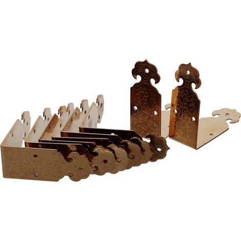 8 protège-coins décoratifs - laiton/bois - style vintage (1/5)