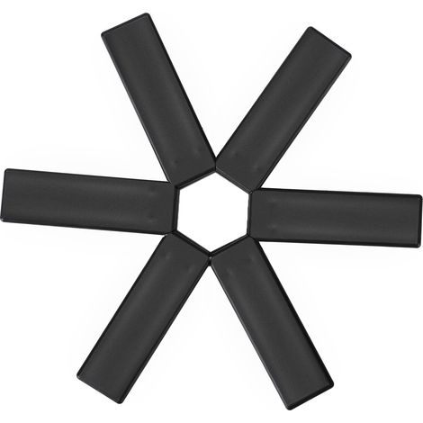 Dessous de plat pliant en Silicone, résistant à la chaleur, antidérapant, coussin chaud de cuisine pour plats, Pot, tasse, noir (1/5)