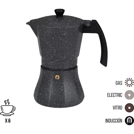 Cafetera de aluminio para inducción 6 tazas (1/3)