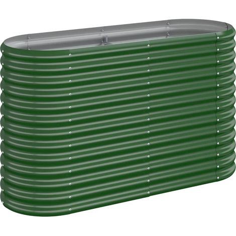 Jardinera arriate acero galvanizado verde 114x40x68 cm vidaXL