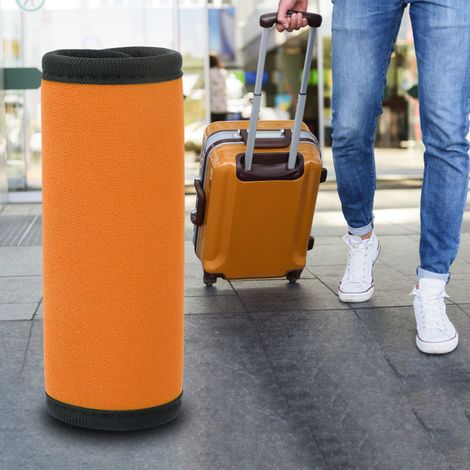 Housse souple en néoprène pour poignées de porte de voiture, étiquettes de voyage pour valise (orange) (1/5)