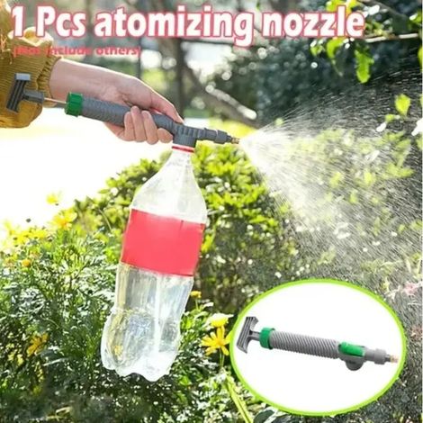 (Gris) Arrosoir de jardin avec pulvérisateur haute pression pour bouteille ou arrosoir manuel à pression réglable