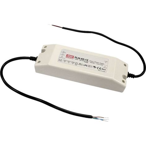 Driver LED MW Mean Well PLN-60-27 60 W 27 V DC 2,3 A Tension fixe/courant constant