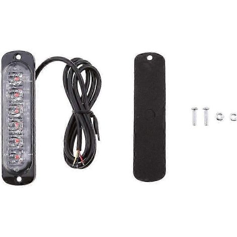 Barre lumineuse stroboscopique de signalisation d'urgence à 6 LED pour voiture -