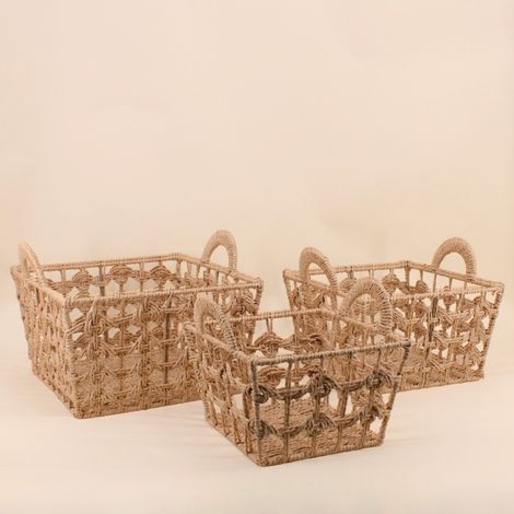 Set de 3 paniers tressés naturels (1/4)