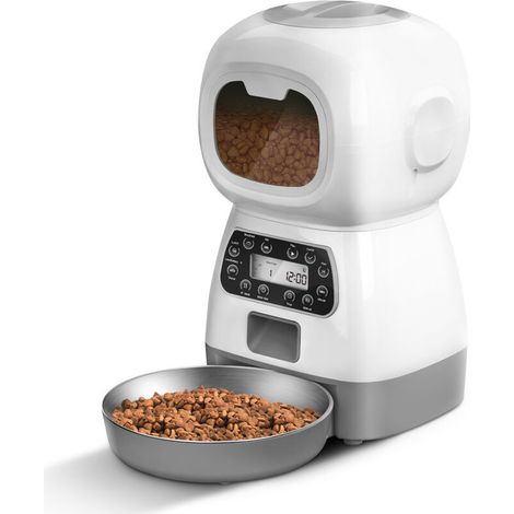 Bol Automatique Pour Animal De Compagnie Timing Enregistrement Vocal Contrôle Par Téléphone Chat Chien Distributeur De Nourriture Pour Intérieur 3.5L Adaptateur (1/5)