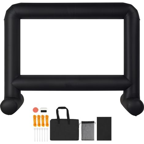 Mophorn Écran de projection gonflable 457 cm en diagonale, format 16:9, tissu 600D lavable, avec sac de transport pratique, montage rapide, idéal pour extérieur, cinéma maison, soirées à thème