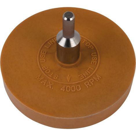 SW-Stahl 94857L Radierscheibe, 90 mm I Folienradierer mit Adapter I Radierer für Akkuschrauber I Radierscheibe Bohrmaschine I Lack Radiergummi Auto I Kleberentferner Autolack