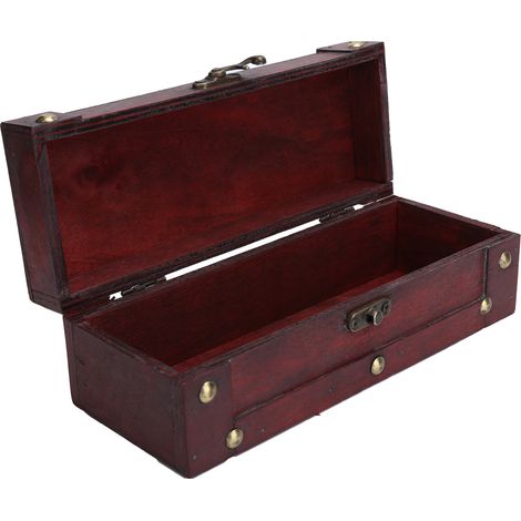 Coffret à bijoux vintage, boîte de rangement décorative pour accessoires et ornements - Style rétro rouge6702 (1/5)