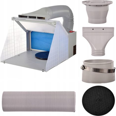 CABINA DE PINTURA PORTÁTIL PARA AEROGRAFÍA, ILUMINACIÓN Y VENTILADOR (1/5)