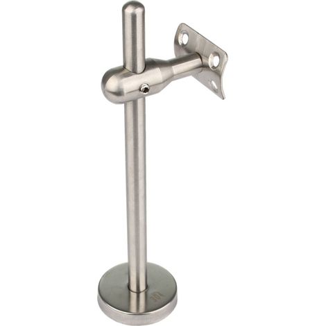 1 Stück – Robuste Treppengeländerhalterung, verstellbares Edelstahlgeländer, geeignet für runde Handläufe aus Holz, Edelstahl oder Aluminium, Länge 200 mm, gebogene Platte – Adelala
