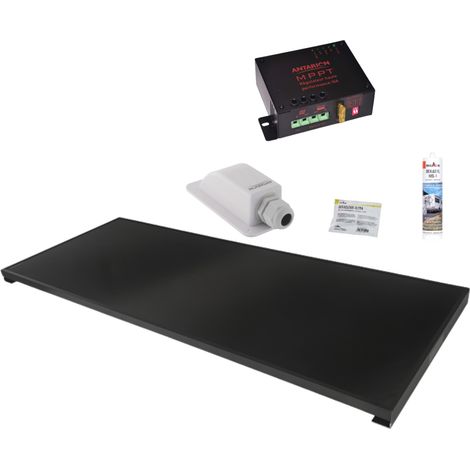 PACK ANTARION Panneau solaire All Black 130W + Régulateur MPPT 10A + Kit de pose Camping-car