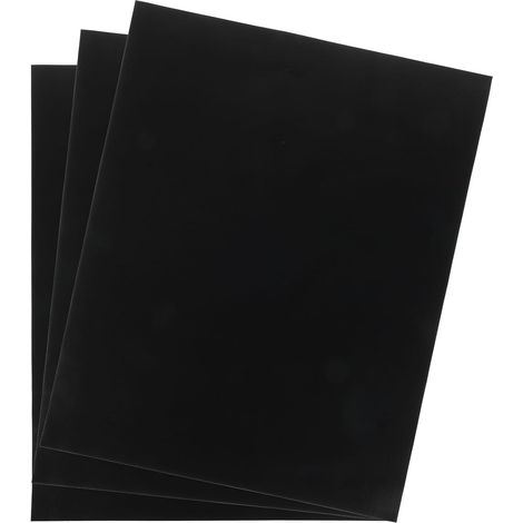 Tapis de Cuisson pour Fond de Four en Tissu Fibre de Verre Ptfe Noir, Lot de 3 Feuilles Antiadhésif, Résistant la Chaleur, Facile à Nettoyer, Cuisine et Camping'-'-