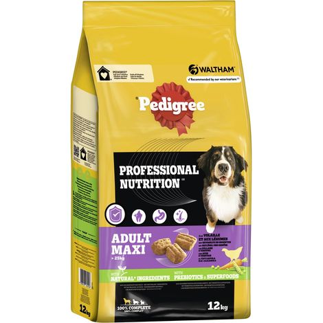 Pedigree Professional Nutrition Hundetrockenfutter Adult Maxi 12 kg Geflügel & Gemüse