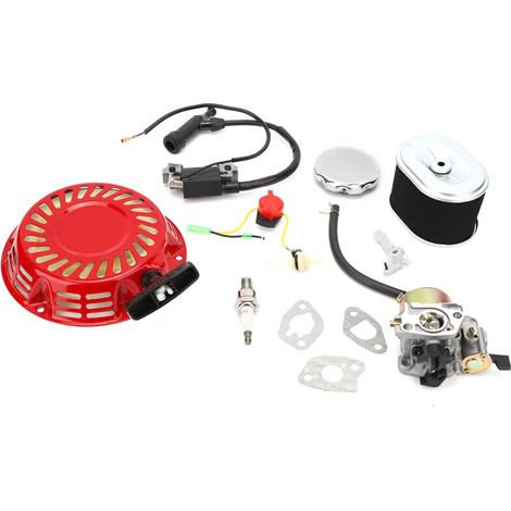Kit de manguera de tapa de combustible para Honda GX160 GX200, arrancador de retroceso, bobina de encendido del carburador, bujía, interruptor de encendido/apagado. (1/5)