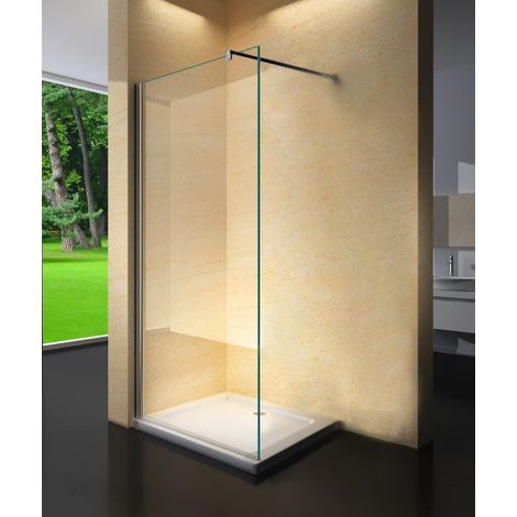 Parete doccia walk in cristallo 8mm trasparente 70cm H 195cm BERNA