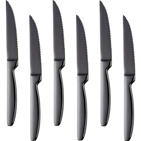 Ensemble de Couteau à Steak Acier Inoxydable 6 Pièces Lavable au Lave-vaisselle (1/5)