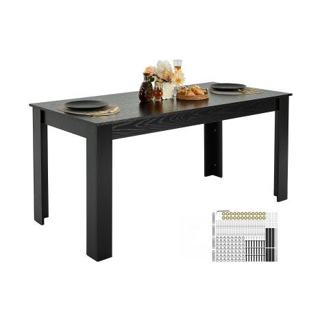 Table à manger rectangulaire 160 cm grande table de salle à (1/5)