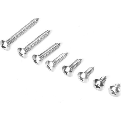 Kit de 200 vis autotaraudeuses cruciformes M3.5 en acier inoxydable 304 à tête plate cruciforme (1/5)