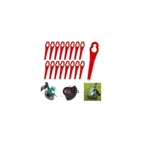 100 Pcs Lames en Plastique de Rechange,,Lame Coupe Bordure Tondeuse à Gazon en Plastique Lames pour Jardin et Pelouse Coupe Bordures (Rouge) (1/5)