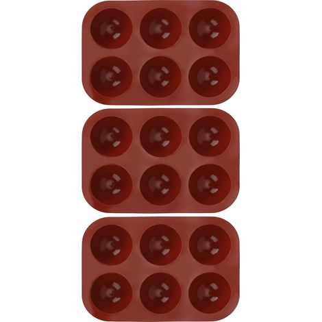 Moule à pâtisserie en 3 parties, moule hémisphérique en silicone, moule en forme de dôme pour gâteau, gelée, mousse et boule de chocolat chaud, marron (1/5)