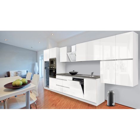 Cuisine Kitchenette Bloc cuisine sans poignée Blanc Lorena 445 cm Respekta