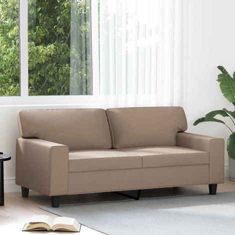 2-Sitzer-Sofa Cappuccino-Braun 140 cm Kunstleder