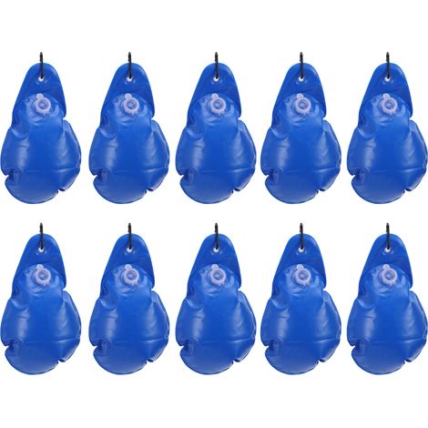 Set di 10 sacchi d'acqua zavorrati in PVC per coperture di piscine, antigelo invernale, per piscine fuori terra, colore blu.