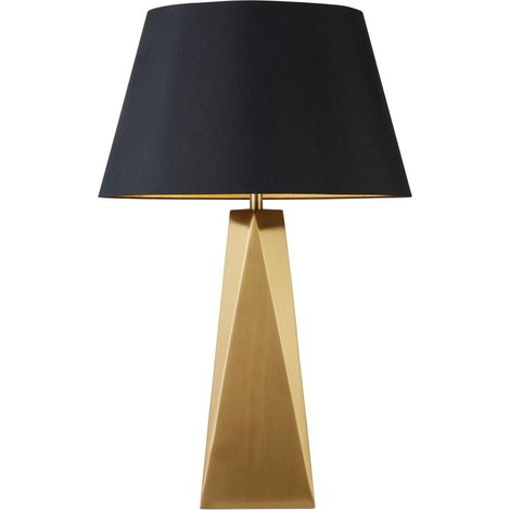 Lampe de table 1 flamme Maldon, or, abat-jour noir avec intérieur or (1/3)