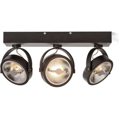 Spot de surface triple LED pour ampoule AR111 GU10 Tête de lampe réglable