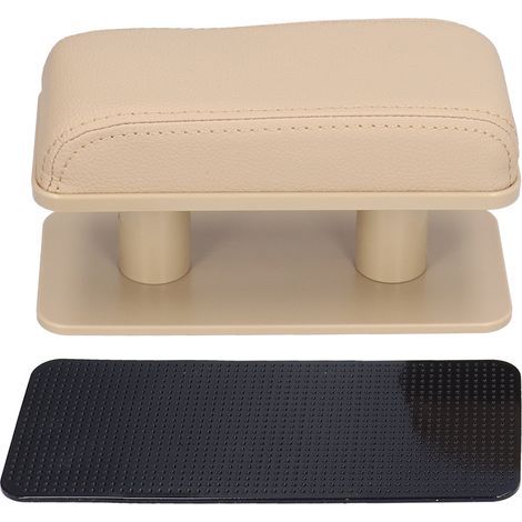 Appui-bras de voiture réglable, support coude gauche, coussin anti-fatigue antidérapant, accessoire intérieur auto, modification (Beige) (1/5)