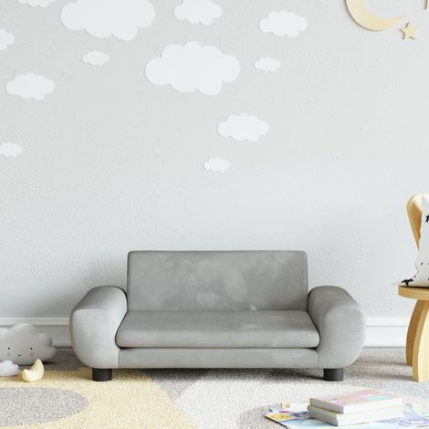 Canapé pour enfants Canapé Sofa scandinave gris clair 70x45x33 cm velours 84796 (1/5)