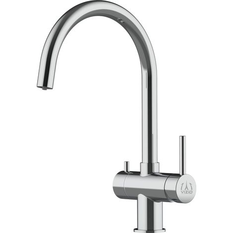 Rubinetto 3 vie miscelatore lavello cucina VIZIO in Acciaio INOX Lucido per utilizzo con sistemi filtro canna a U - ACCIAIO CHIRURGICO AISI 316 (1/5)